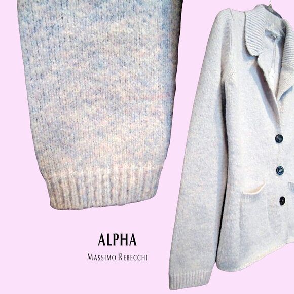 ALPHA MASSIMO REBECCHI NEW Italian Mohair Cardigan Sweater 40/S - Picture 4 of 12